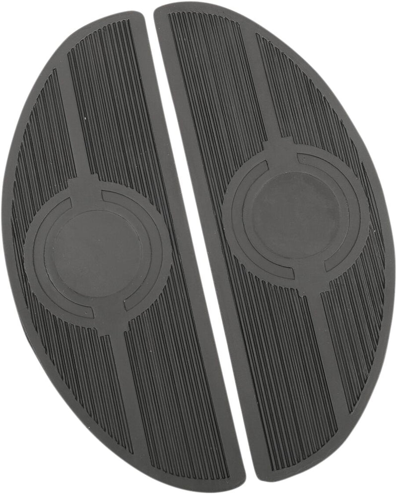 Drag Specialties Floorboards For FL and FLST-Panhead Pad Black Chrome Half-Moon Rubber Pair