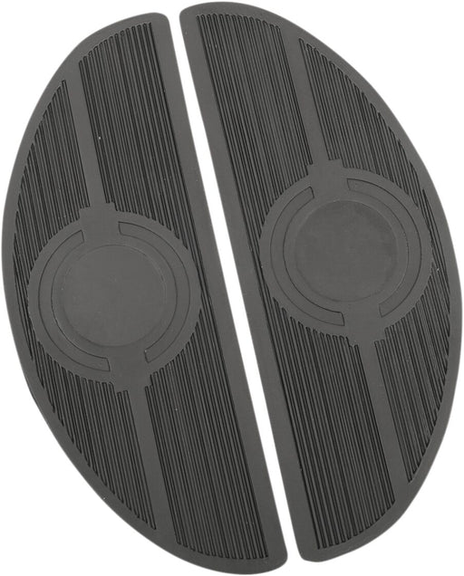 Drag Specialties Floorboards For FL and FLST-Panhead Pad Black Chrome Half-Moon Rubber Pair