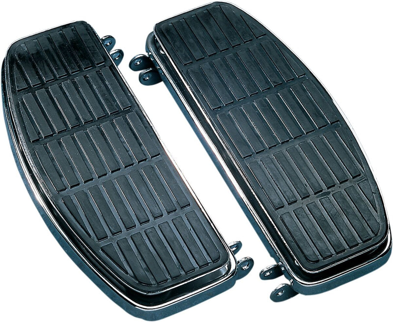 Drag Specialties Floorboards for FL Black Chrome OEM Replacement Rubber Steel Pair - 17-0414-BX-LB2