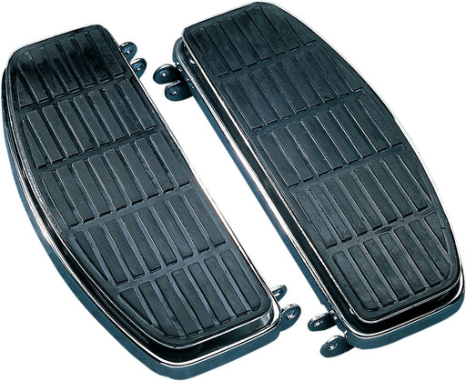 Drag Specialties Floorboards for FL Black Chrome OEM Replacement Rubber Steel Pair