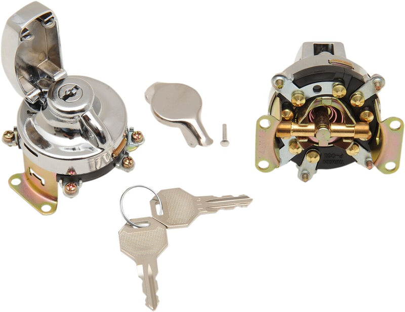 Drag Specialties Ignition Switch for Fat Bob Dash, Knuckle/Flat Chrome - 272097-BC118