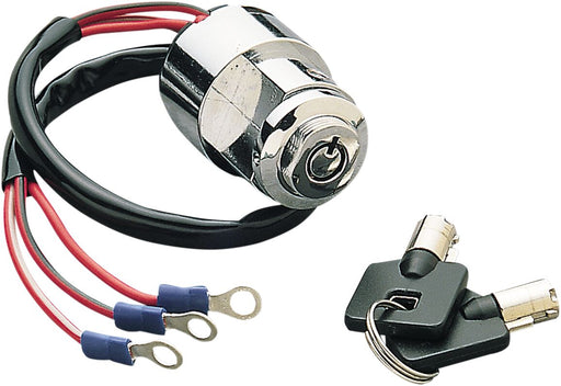 Drag Specialties Ignition Switch Chrome Round Key