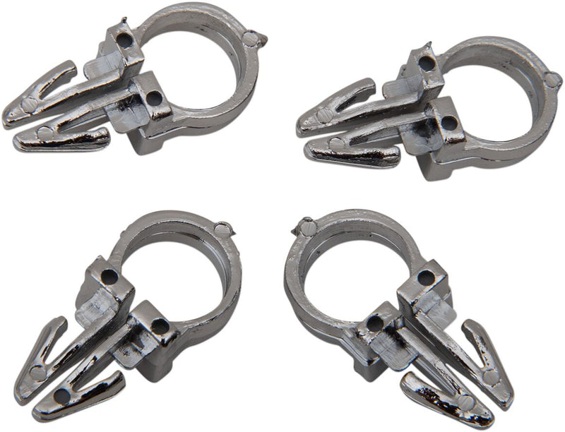 Drag Specialties Handlebar Wiring Clips Chrome Nylon 4 Pack