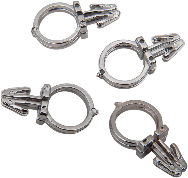Drag Specialties Handlebar Wiring Clips Chrome Nylon 4 Pack