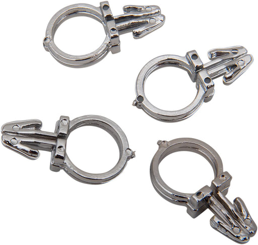 Drag Specialties Handlebar Wiring Clips Chrome Nylon 4 Pack