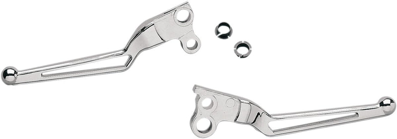 Drag Specialties Stealth Series Clutch and Brake Lever Set Chrome Silver Standard Aluminium - 273150-BC3-N