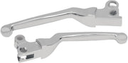Drag Specialties Chrome Clutch/Brake Lever Set Comfort Grip™ Silver Standard Aluminium Pair