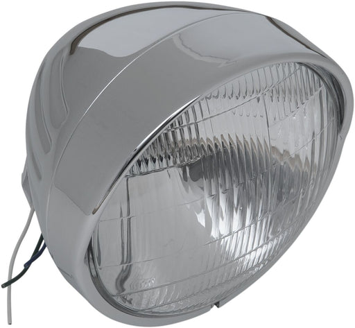 Drag Specialties Chrome Custom Springer-Style Headlight Assemblies Grooved