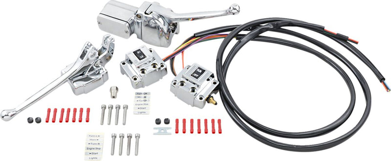 Drag Specialties Handlebar Control Kit Chrome Silver Brake Clutch Aluminium