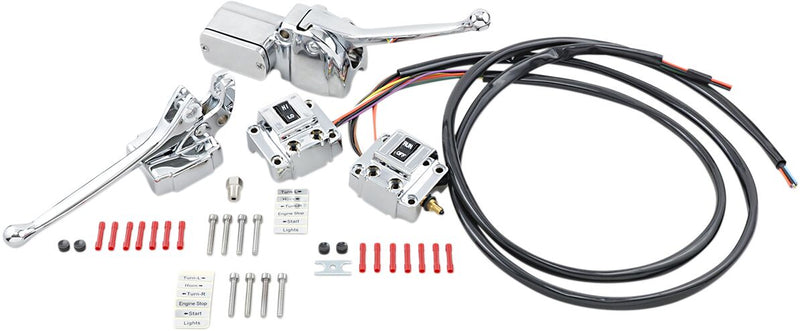 Drag Specialties Handlebar Control Kit Chrome Silver Brake Clutch Aluminium - 42375-LBX2