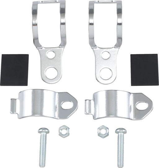 Drag Specialties Universal Fork-Mount Marker Light Brackets Fork Clamp Chrome Kit