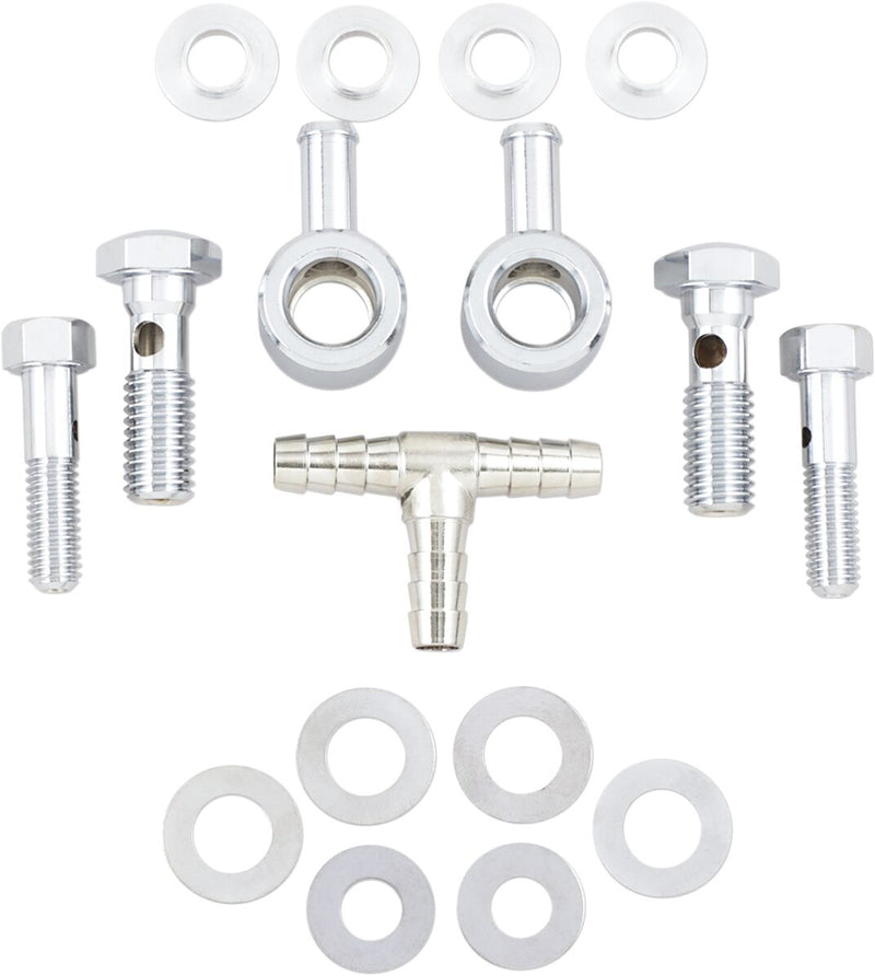 Drag Specialties Air Cleaner Breather Kit Chrome Silver