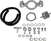 Drag Specialties Crankcase Breather with Support Bracket Kit Crankcase Breather/Support Bracket Kit Black Chrome Silver