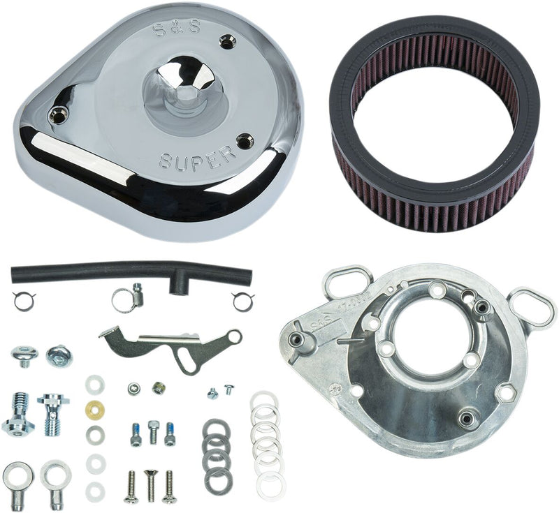 S&S Cycle Teardrop Air Cleaner Kit Super E and G Chrome Silver Aluminium
