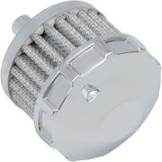Drag Specialties Crankcase Vent Replacement Filter Vent Filter Aluminium Chrome Chrome Top