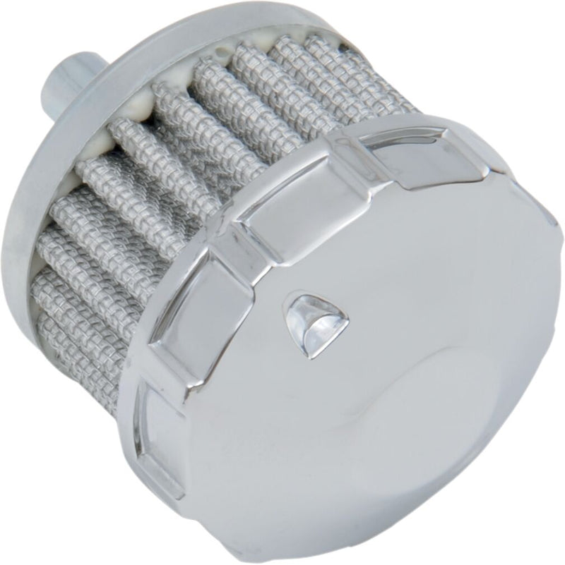 Drag Specialties Crankcase Vent Replacement Filter Vent Filter Aluminium Chrome Chrome Top