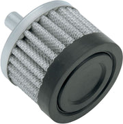 Drag Specialties Crankcase Vent Replacement Filter Vent Filter Aluminium Black Rubber Top