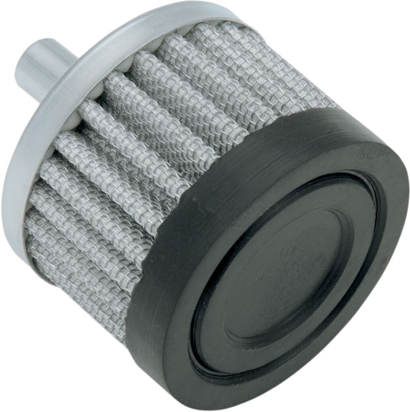 Drag Specialties Crankcase Vent Replacement Filter Vent Filter Aluminium Black Rubber Top - 35-0313-BC104