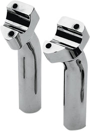 Drag Specialties Buffalo Billet Aluminium Handlebar Risers Chrome Silver Pullback Pair