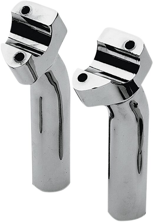 Drag Specialties Buffalo Billet Aluminium Handlebar Risers Chrome Silver Pullback Pair - 290112