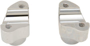 Drag Specialties Buffalo Billet Aluminium Handlebar Risers Chrome Silver Straight Pair