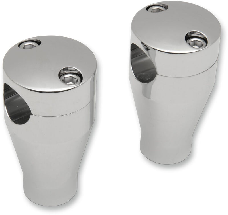 Drag Specialties Handlebar Riser Sockets Chrome Silver Bolt Top Straight Aluminium Pair