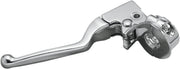 Drag Specialties Clutch Lever Assembly with Pivot Pin and Bushing Comfort Grip™ Chrome Silver Aluminium
