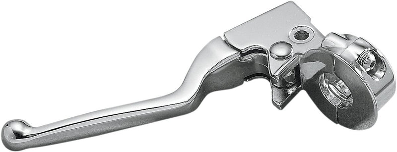Drag Specialties Clutch Lever Assembly with Pivot Pin and Bushing Comfort Grip™ Chrome Silver Aluminium