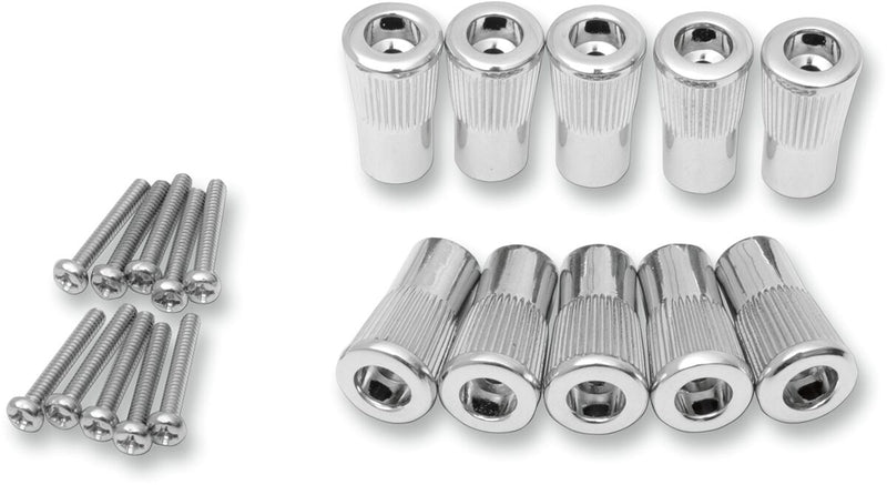 Drag Specialties Replacement Reset Knobs Chrome Knurled Straight Gauge Aluminium 10 Pack
