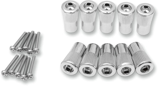Drag Specialties Replacement Reset Knobs Chrome Knurled Straight Gauge Aluminium 10 Pack