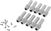 Drag Specialties Replacement Reset Knobs Chrome Conical Knurled Gauge Aluminium 10 Pack