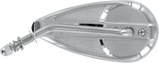Drag Specialties Teardrop Mirror Chrome Silver Left Side View Aluminium