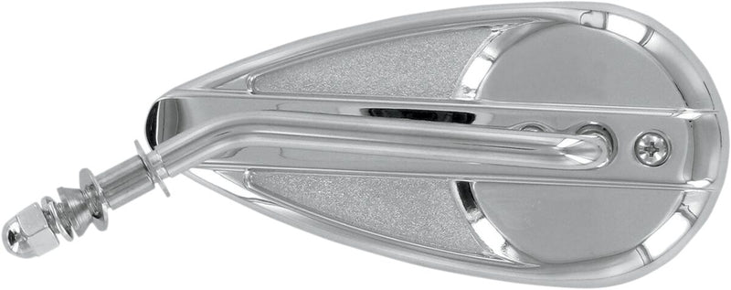 Drag Specialties Teardrop Mirror Chrome Silver Left Side View Aluminium - KA-90S/L-BC335