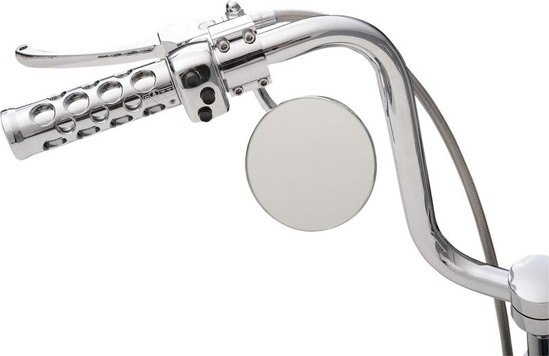 Drag Specialties Custom Mirror Chrome Silver Left Right Side View - KA-1-BC4