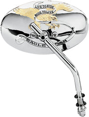 Drag Specialties Live To Ride Custom Mirrors Chrome Gold Left Right Side View