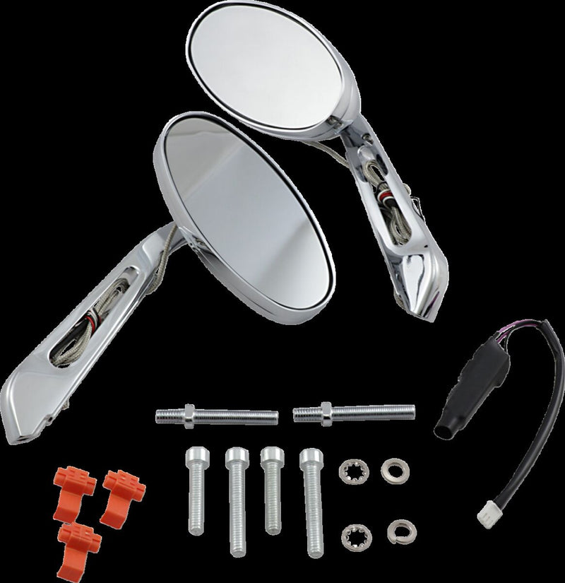 Kuryakyn Turn Signal Mirrors Chrome Left Right Side View Pair