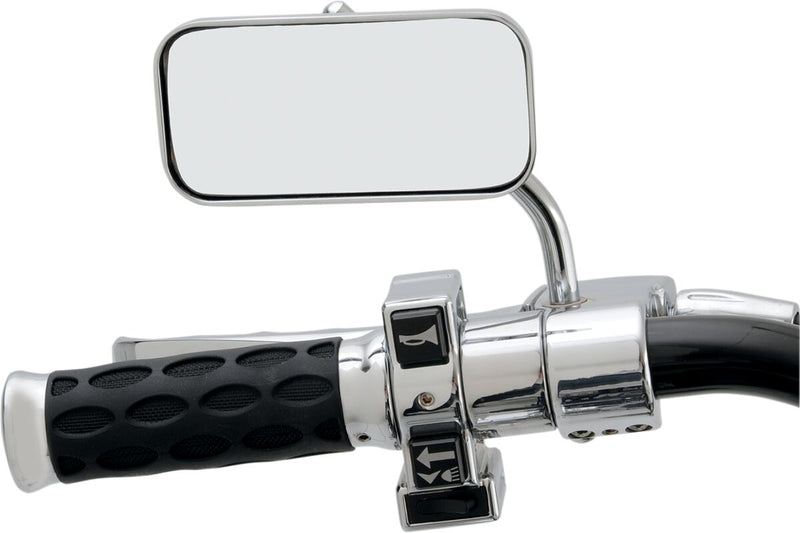 Drag Specialties Rectangular Mirror Chrome Silver Left Right Side View Aluminium