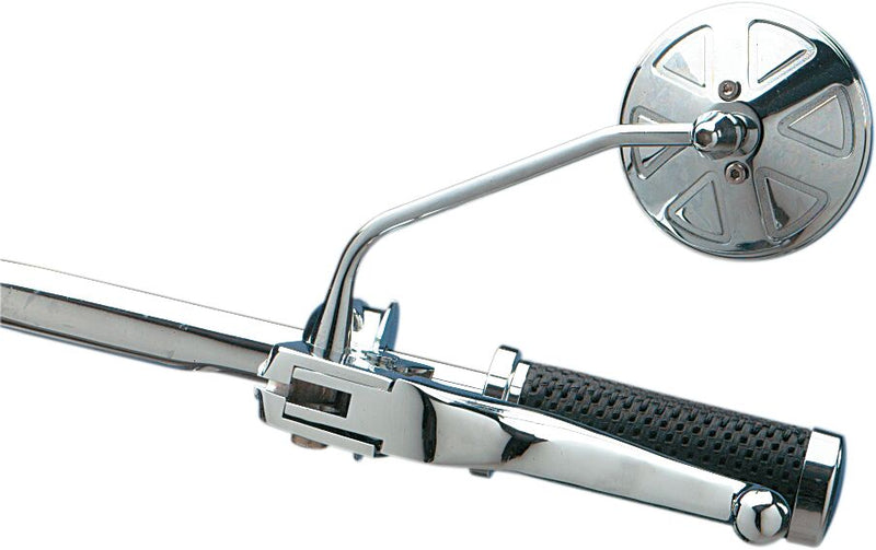 Drag Specialties Round Series Mirror Chrome Silver Left Right Side View Steel