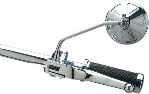 Drag Specialties Round Series Mirror Chrome Silver Left Right Side View Steel