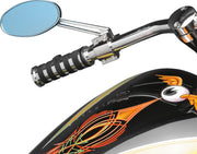 Drag Specialties Stealth II Mirror Chrome Silver Left Right Side View Steel - 302167-BC3N-BX2