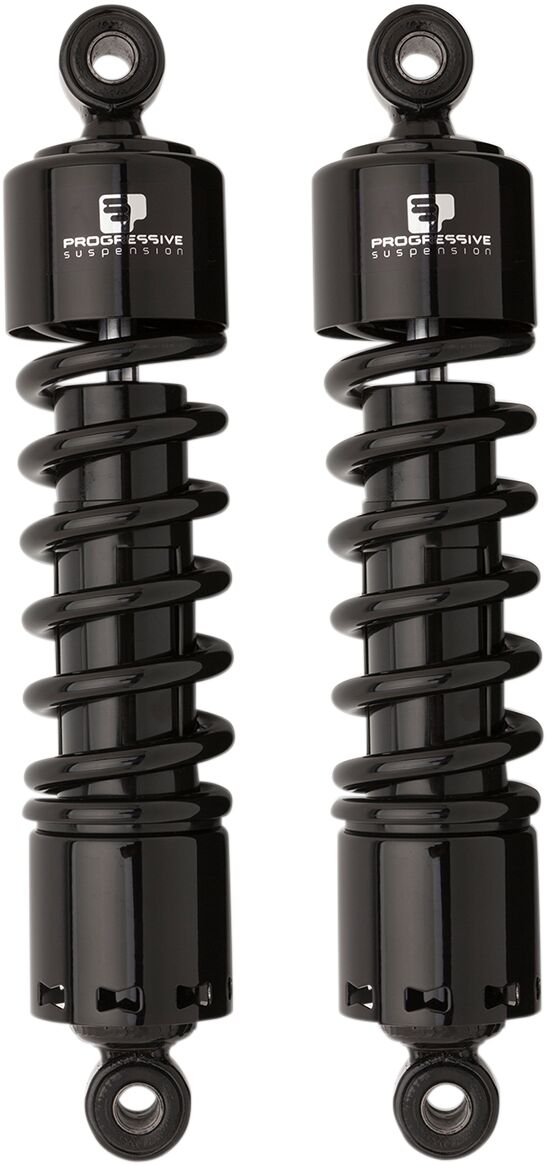 Progressive Suspension 412 Series Shocks 412 Series without Covers Shock Absorber Black Rear Coilover Monotube Steel Pair - 412-4037B
