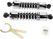 Progressive Suspension 412 Series Shocks 412 Series without Covers Shock Absorber Chrome Rear Coilover Monotube Steel Pair - 412-4038C