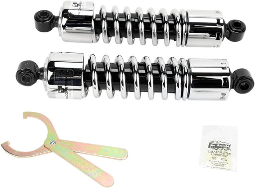 Progressive Suspension 412 Series Shocks 412 Series without Covers Shock Absorber Chrome Rear Coilover Monotube Steel Pair
