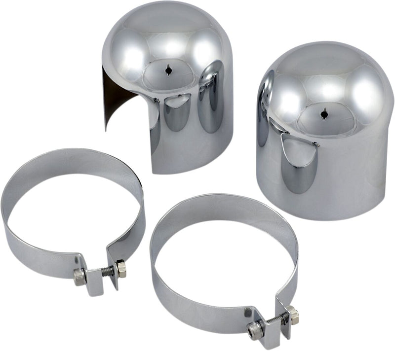 Drag Specialties Chrome Shock Top Caps for Various Various Harley-Davidson Motorcycles (See Fitment List) - 13620