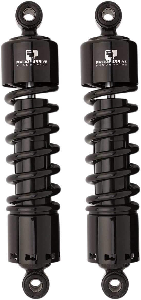 Progressive Suspension 412 Series Shocks 412 Series without Covers Shock Absorber Black Rear Coilover Monotube Steel Pair