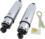 Progressive Suspension 412 Series Shocks 412 Series with Covers Shock Absorber Black Chrome Rear Coilover Monotube Steel Pair - 412-4035C
