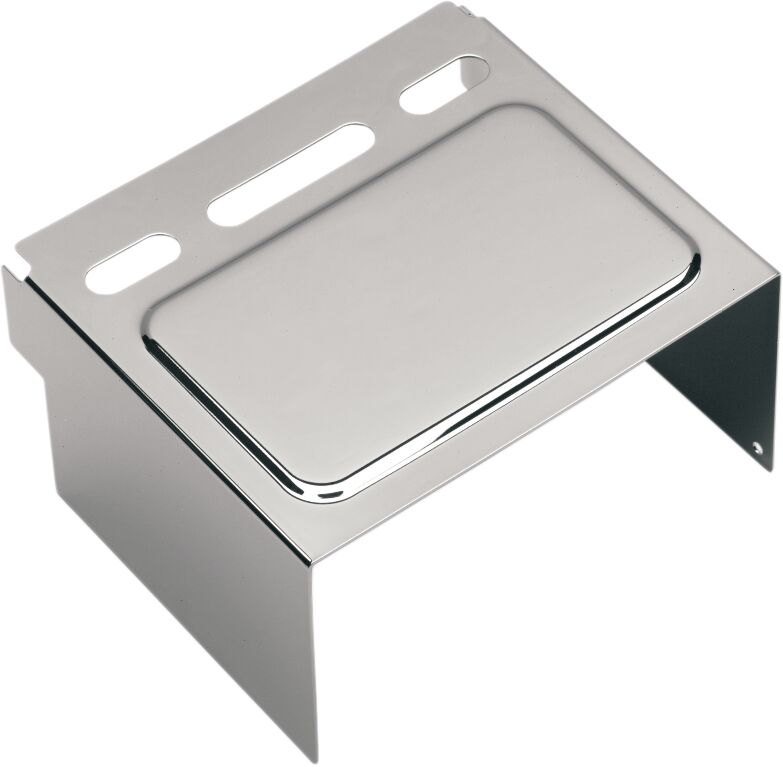 Drag Specialties Chrome Battery Cover w/Raised Panel Viewing Window for Various Various Harley-Davidson Motorcycles (See Fitment List) - 25-0028-BX44