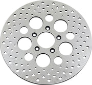 Drag Specialties Polished Stainless Steel Drilled Brake Rotor Silver Front C/B