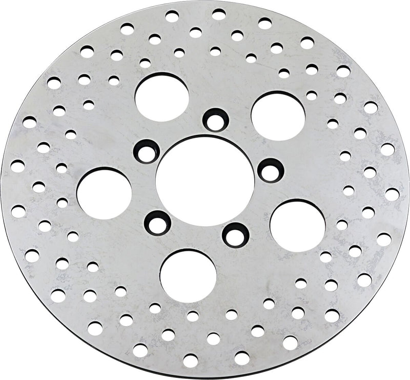 Drag Specialties Vintage Drilled Brake Rotor Shovelhead Silver Front One Piece (Fixed) Stainless Steel - 060175ASP-BC647