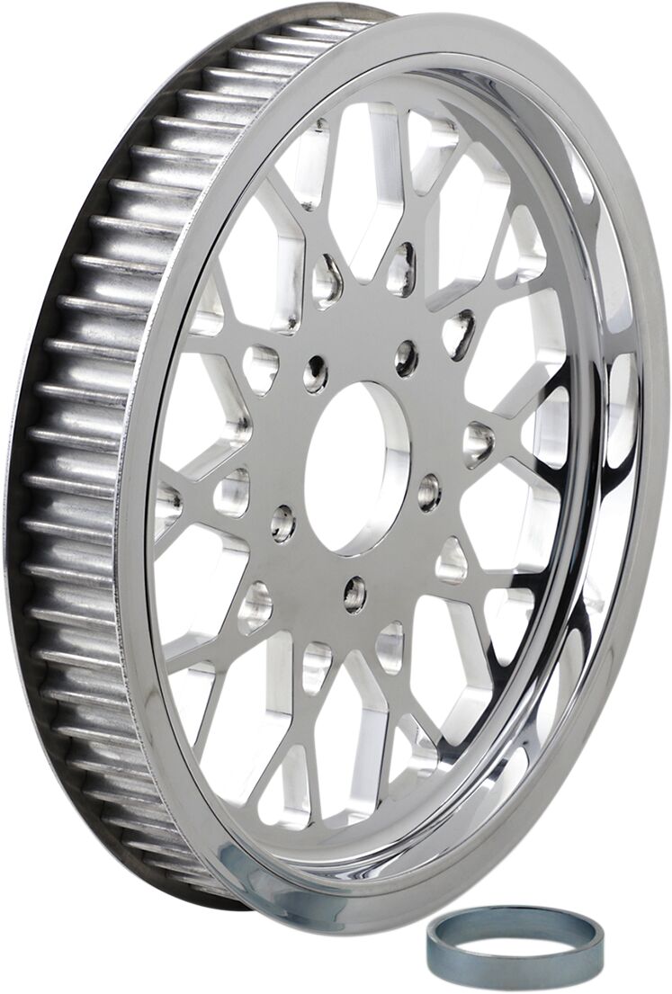 Belt Drives Ltd. 1-1/2" Rear Belt Pulley Polished Mesh Billet Aluminium